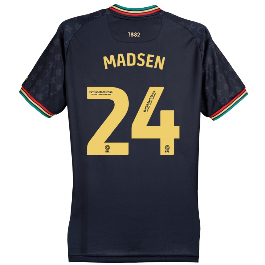 Niño Fútbol Camiseta Nicolas Madsen #24 Azul Marino Oscuro 2ª Equipación 2024/25 México