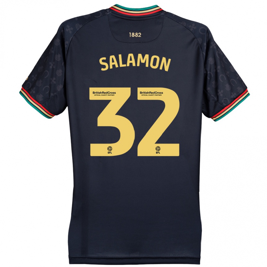 Niño Fútbol Camiseta Matteo Salamon #32 Azul Marino Oscuro 2ª Equipación 2024/25 México