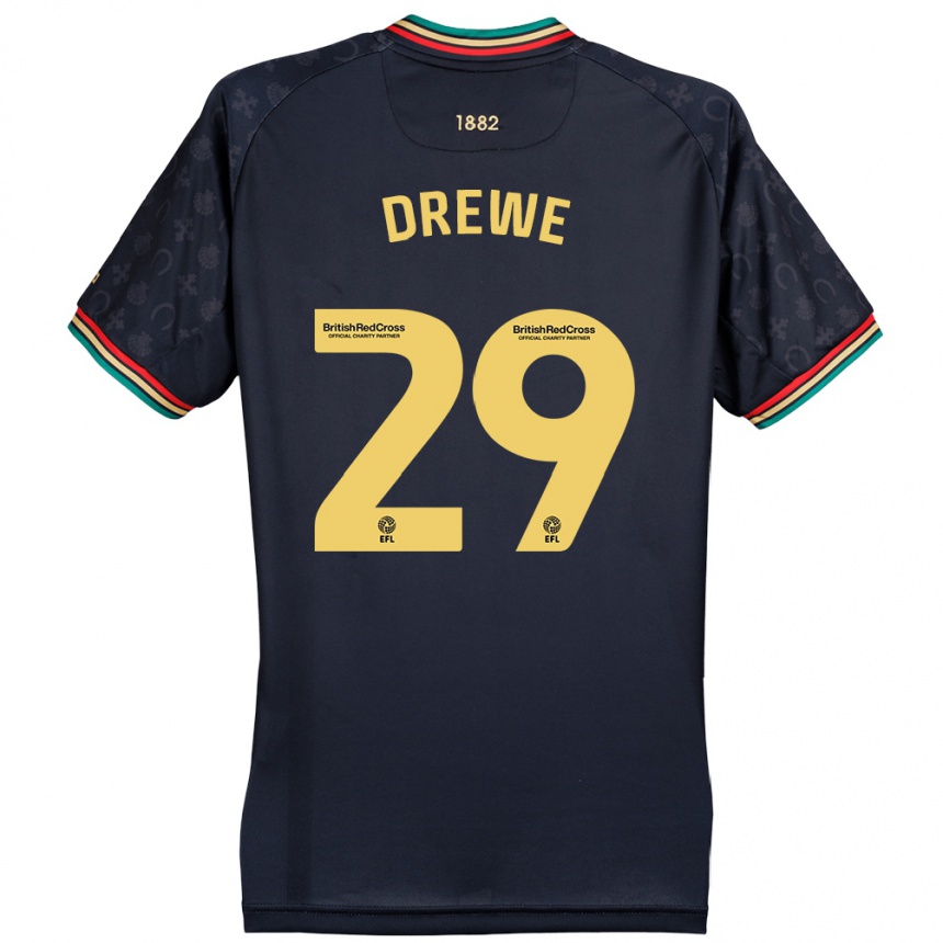 Niño Fútbol Camiseta Aaron Drewe #29 Azul Marino Oscuro 2ª Equipación 2024/25 México