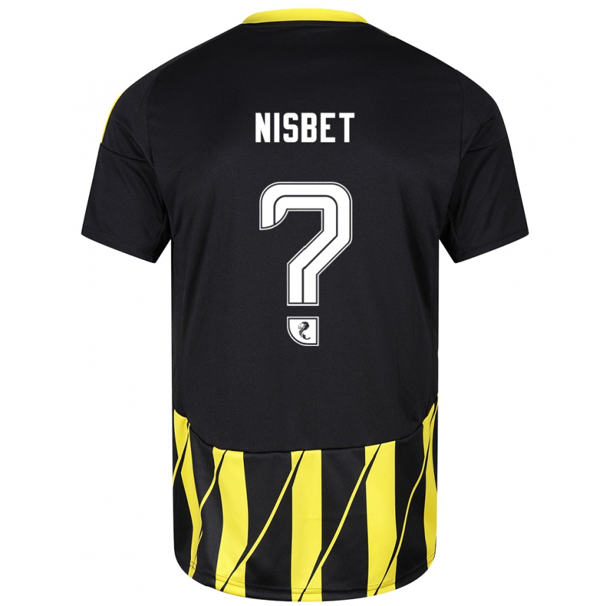 Niño Fútbol Camiseta Kevin Nisbet #0 Negro Amarillo 2ª Equipación 2024/25 México