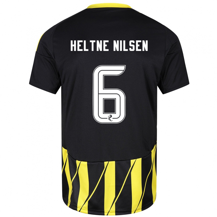 Niño Fútbol Camiseta Sivert Heltne Nilsen #6 Negro Amarillo 2ª Equipación 2024/25 México