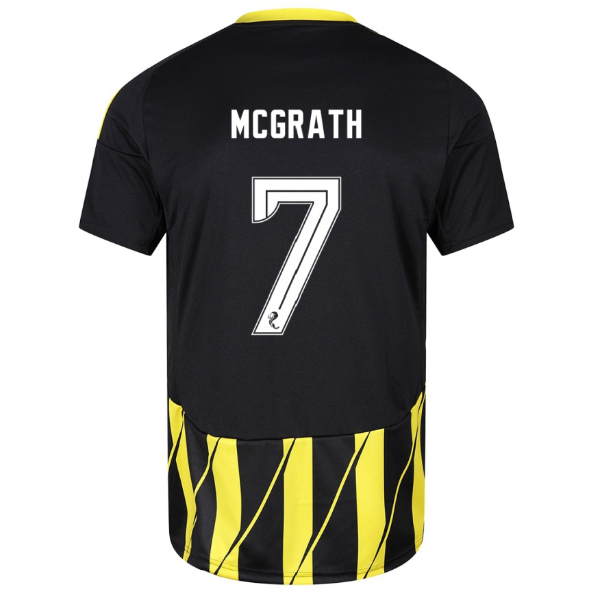 Niño Fútbol Camiseta Jamie Mcgrath #7 Negro Amarillo 2ª Equipación 2024/25 México