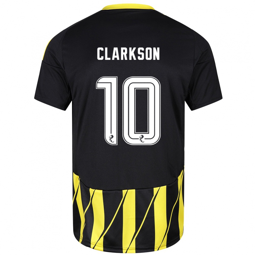 Niño Fútbol Camiseta Leighton Clarkson #10 Negro Amarillo 2ª Equipación 2024/25 México