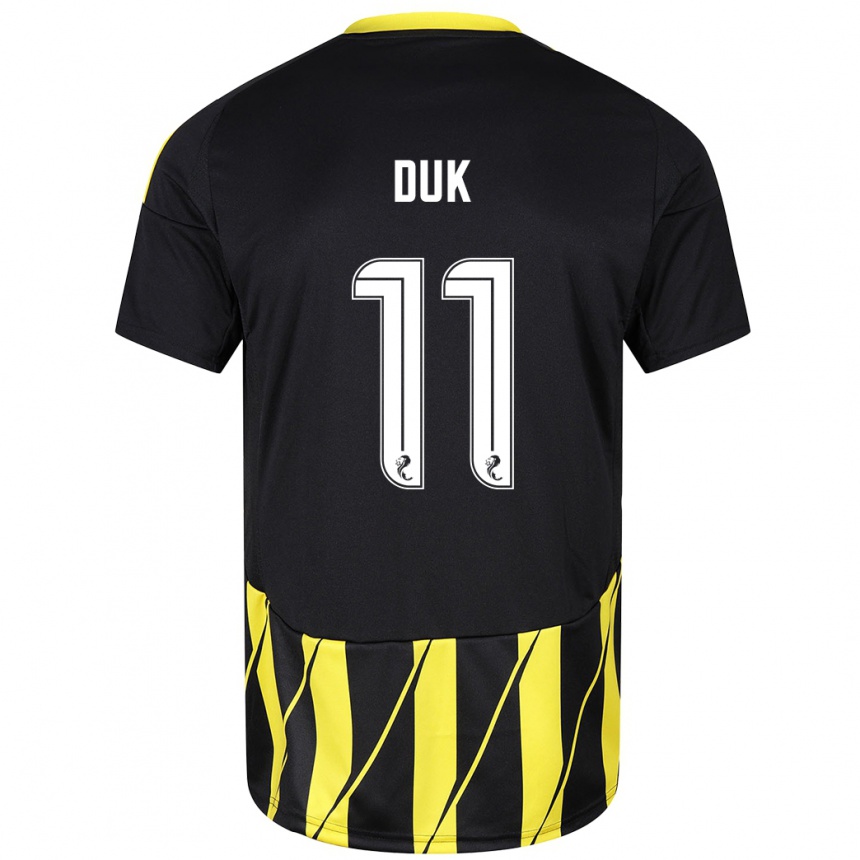 Niño Fútbol Camiseta Duk #11 Negro Amarillo 2ª Equipación 2024/25 México