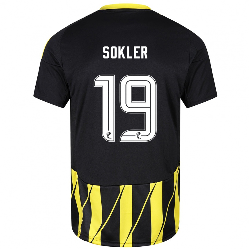 Niño Fútbol Camiseta Ester Sokler #19 Negro Amarillo 2ª Equipación 2024/25 México