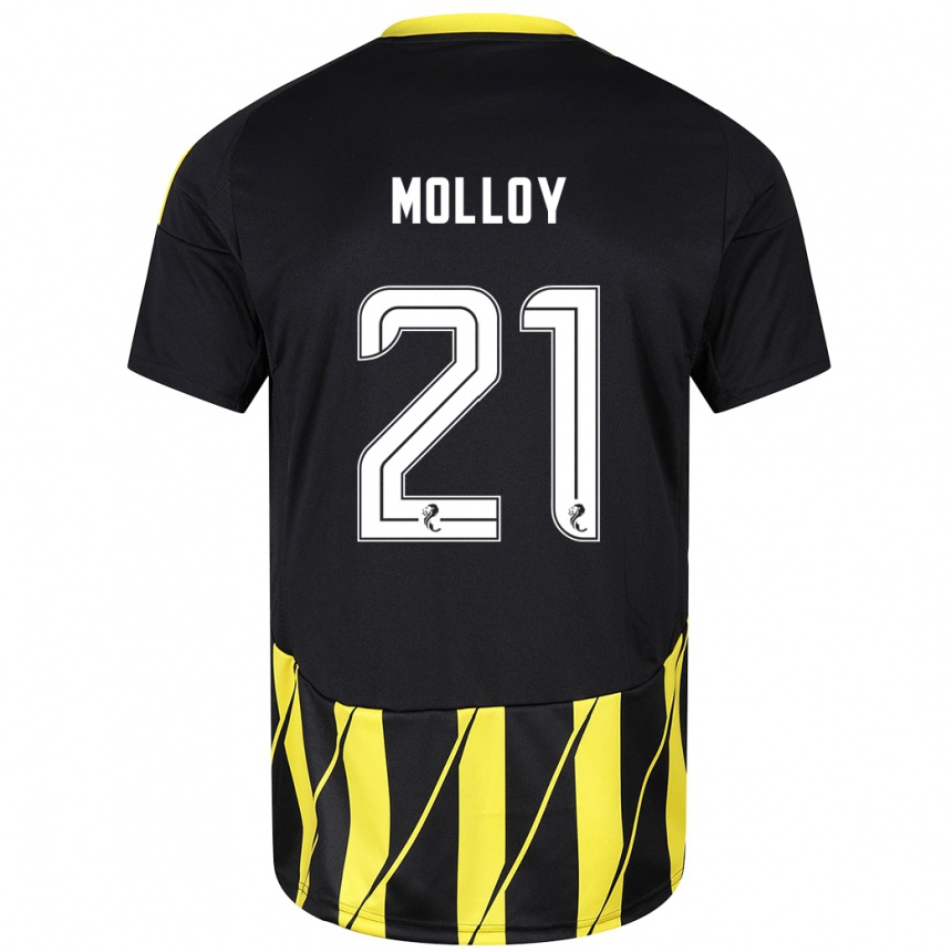 Niño Fútbol Camiseta Gavin Molloy #21 Negro Amarillo 2ª Equipación 2024/25 México