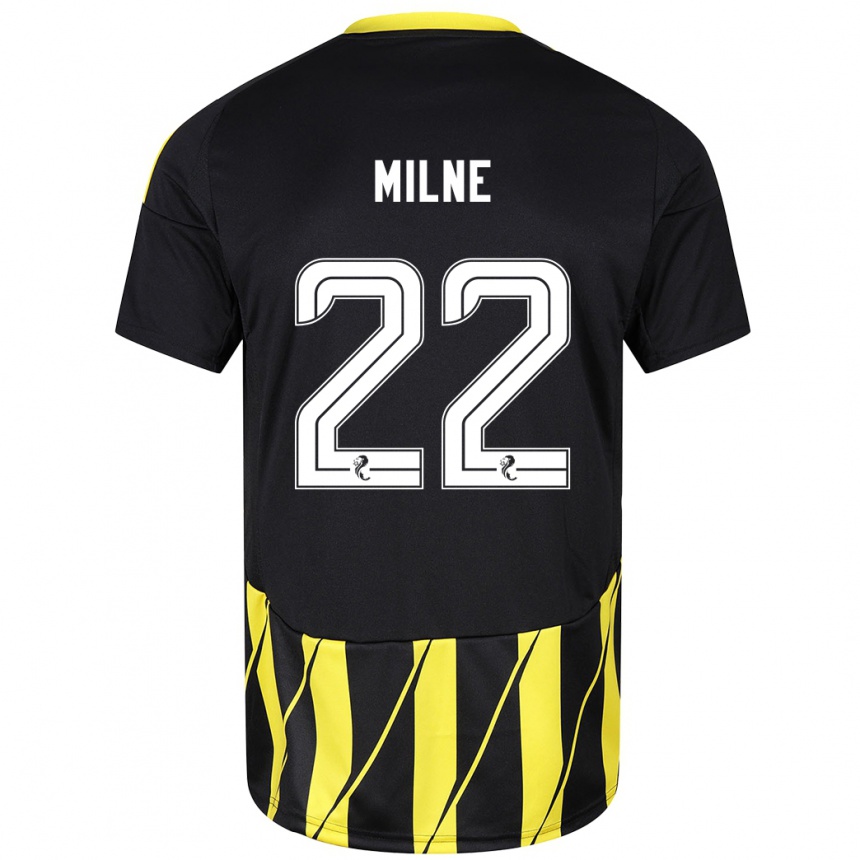 Niño Fútbol Camiseta Jack Milne #22 Negro Amarillo 2ª Equipación 2024/25 México