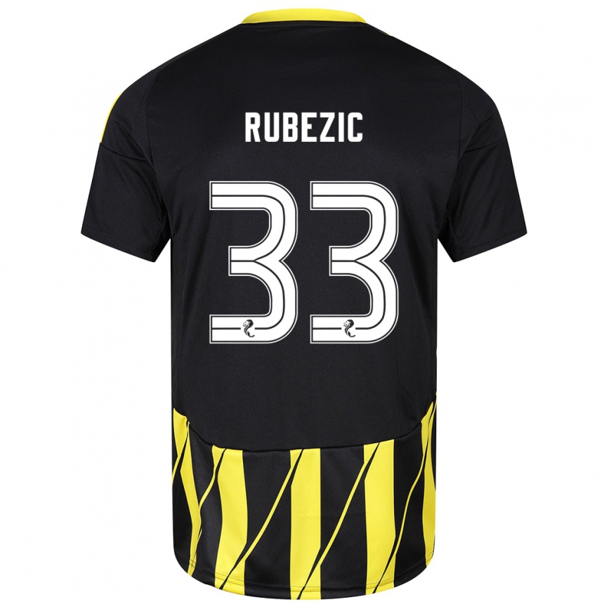 Niño Fútbol Camiseta Slobodan Rubezic #33 Negro Amarillo 2ª Equipación 2024/25 México