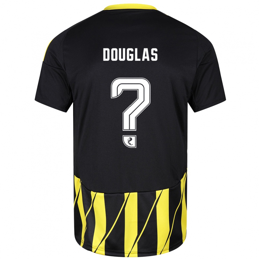 Niño Fútbol Camiseta Connor Douglas #0 Negro Amarillo 2ª Equipación 2024/25 México