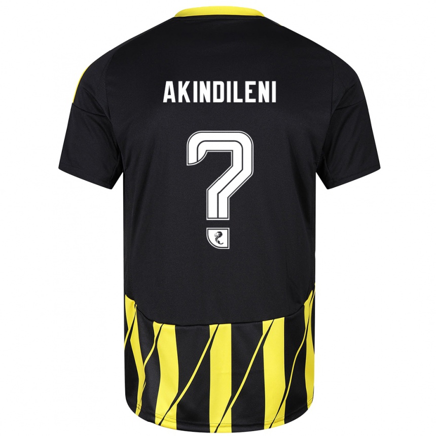 Niño Fútbol Camiseta Timothy Akindileni #0 Negro Amarillo 2ª Equipación 2024/25 México