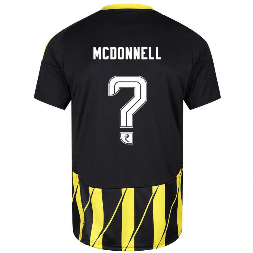 Niño Fútbol Camiseta Noah Mcdonnell #0 Negro Amarillo 2ª Equipación 2024/25 México