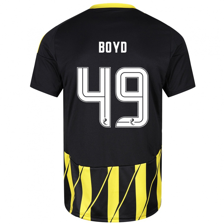 Niño Fútbol Camiseta Fletcher Boyd #49 Negro Amarillo 2ª Equipación 2024/25 México