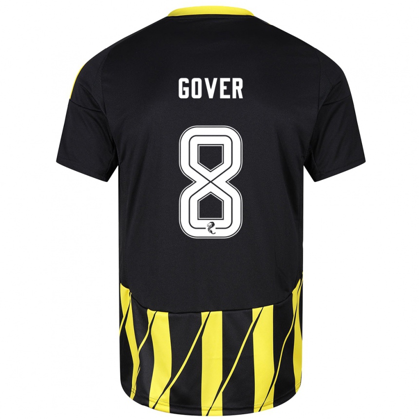 Niño Fútbol Camiseta Chloe Gover #8 Negro Amarillo 2ª Equipación 2024/25 México