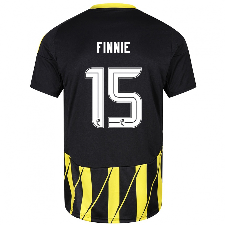 Niño Fútbol Camiseta Maddison Finnie #15 Negro Amarillo 2ª Equipación 2024/25 México