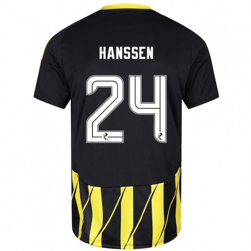 Niño Fútbol Camiseta Nadine Hanssen #24 Negro Amarillo 2ª Equipación 2024/25 México