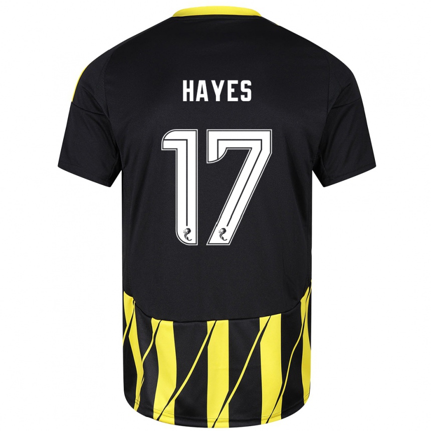 Niño Fútbol Camiseta Jonny Hayes #17 Negro Amarillo 2ª Equipación 2024/25 México