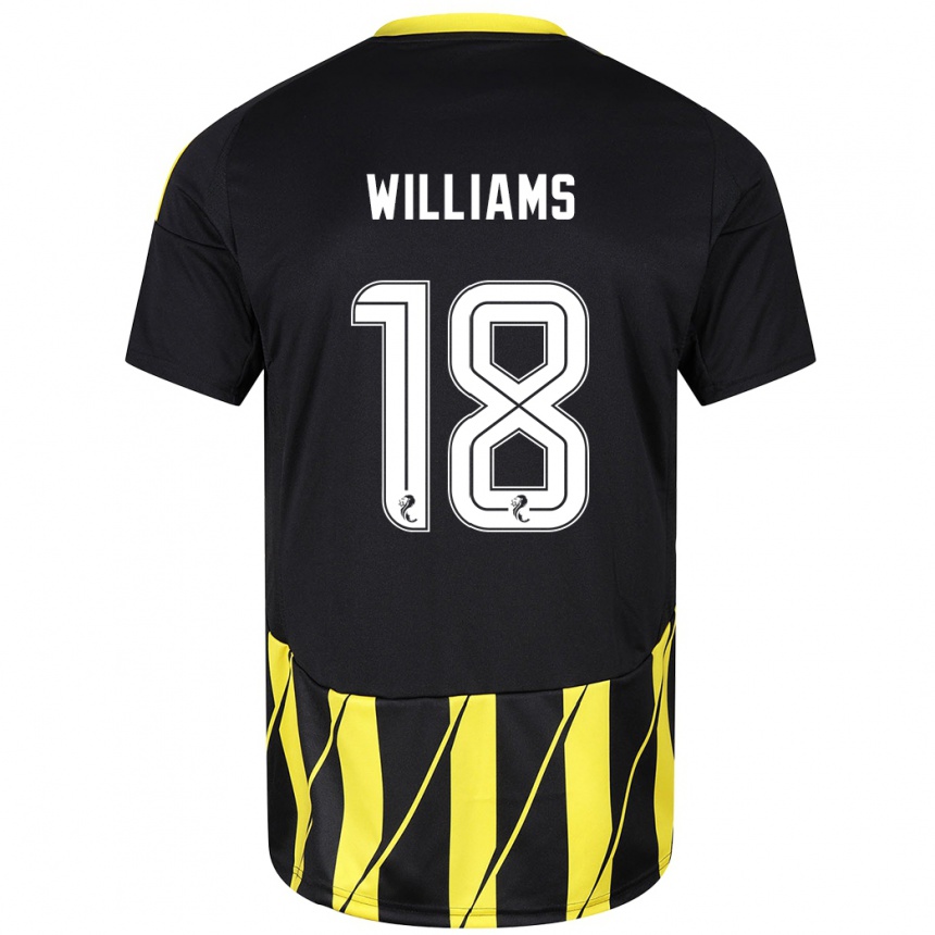 Niño Fútbol Camiseta Rhys Williams #18 Negro Amarillo 2ª Equipación 2024/25 México