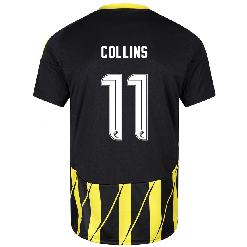 Niño Fútbol Camiseta Bailley Collins #11 Negro Amarillo 2ª Equipación 2024/25 México