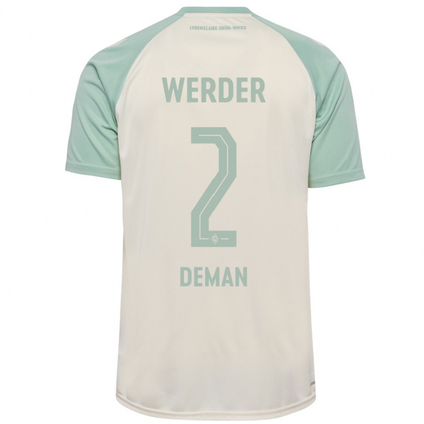 Niño Fútbol Camiseta Olivier Deman #2 Blanquecino Verde Claro 2ª Equipación 2024/25 México