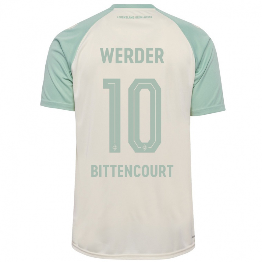 Niño Fútbol Camiseta Leonardo Bittencourt #10 Blanquecino Verde Claro 2ª Equipación 2024/25 México