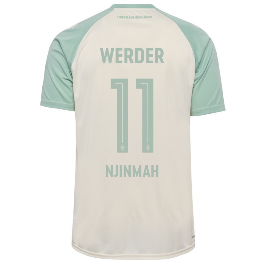 Niño Fútbol Camiseta Justin Njinmah #11 Blanquecino Verde Claro 2ª Equipación 2024/25 México