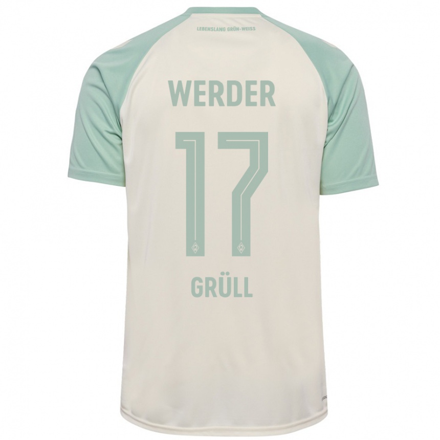 Niño Fútbol Camiseta Marco Grüll #17 Blanquecino Verde Claro 2ª Equipación 2024/25 México