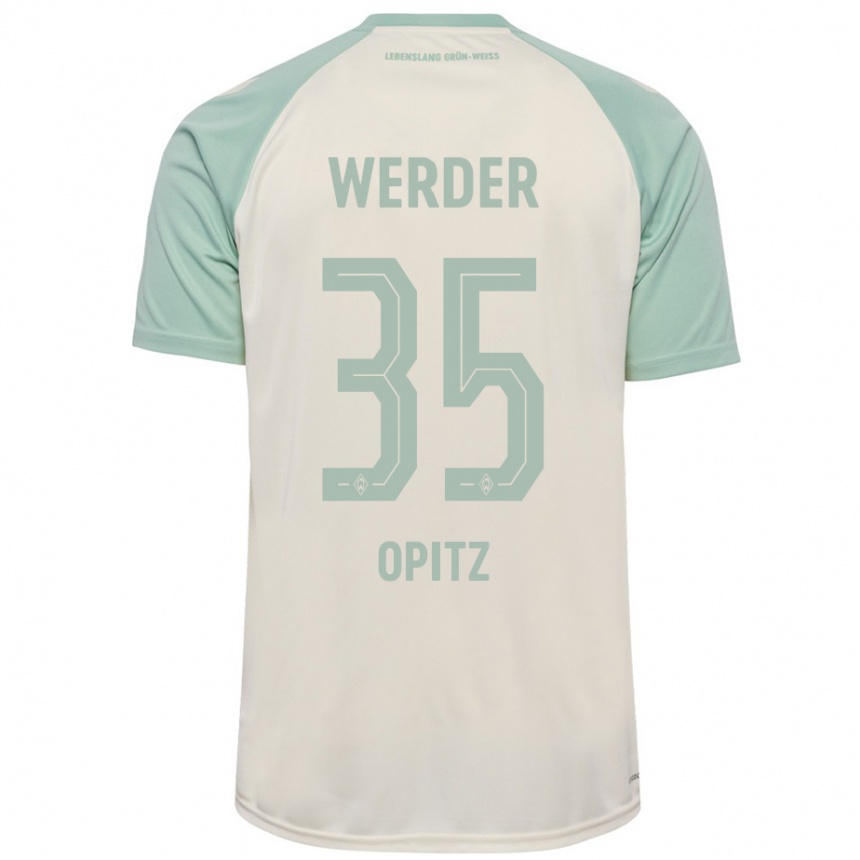 Niño Fútbol Camiseta Leon Opitz #35 Blanquecino Verde Claro 2ª Equipación 2024/25 México