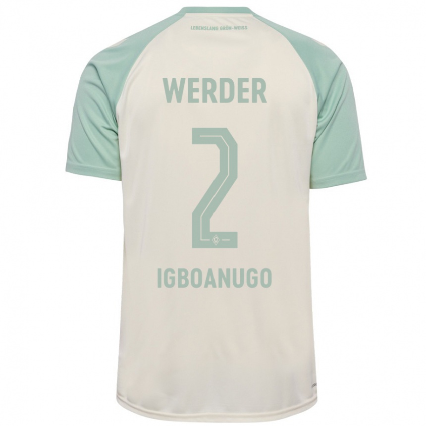 Niño Fútbol Camiseta David Igboanugo #2 Blanquecino Verde Claro 2ª Equipación 2024/25 México