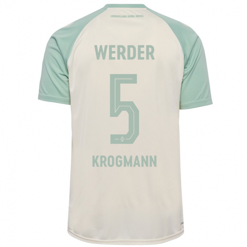 Niño Fútbol Camiseta Avid Krogmann #5 Blanquecino Verde Claro 2ª Equipación 2024/25 México