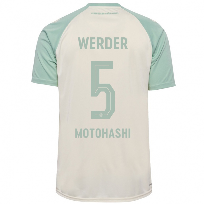 Niño Fútbol Camiseta Yuzuki Motohashi #5 Blanquecino Verde Claro 2ª Equipación 2024/25 México