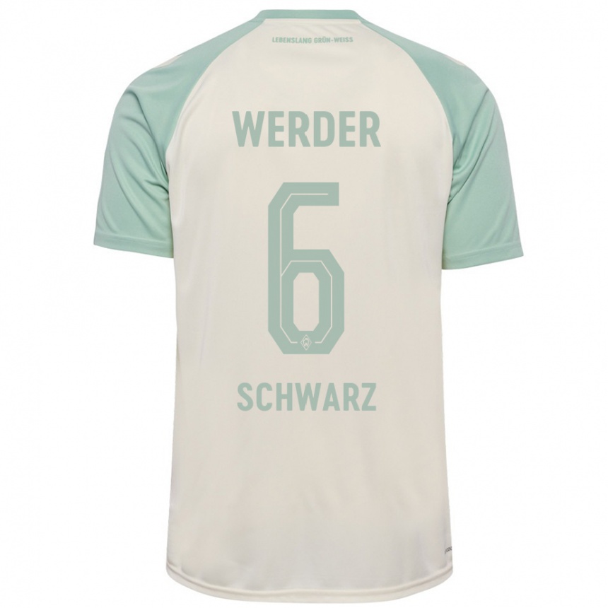 Niño Fútbol Camiseta Ricardo-Felipe Schwarz #6 Blanquecino Verde Claro 2ª Equipación 2024/25 México