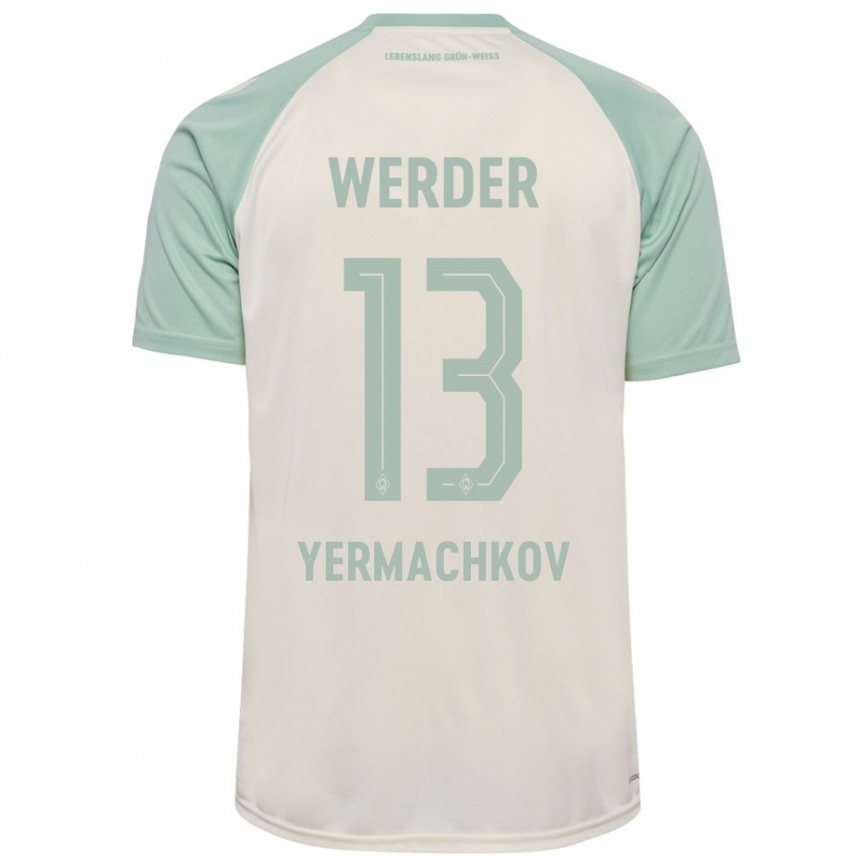 Niño Fútbol Camiseta Ivan Yermachkov #13 Blanquecino Verde Claro 2ª Equipación 2024/25 México