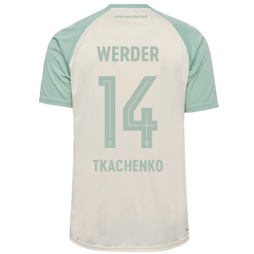 Niño Fútbol Camiseta Oleksandr Tkachenko #14 Blanquecino Verde Claro 2ª Equipación 2024/25 México