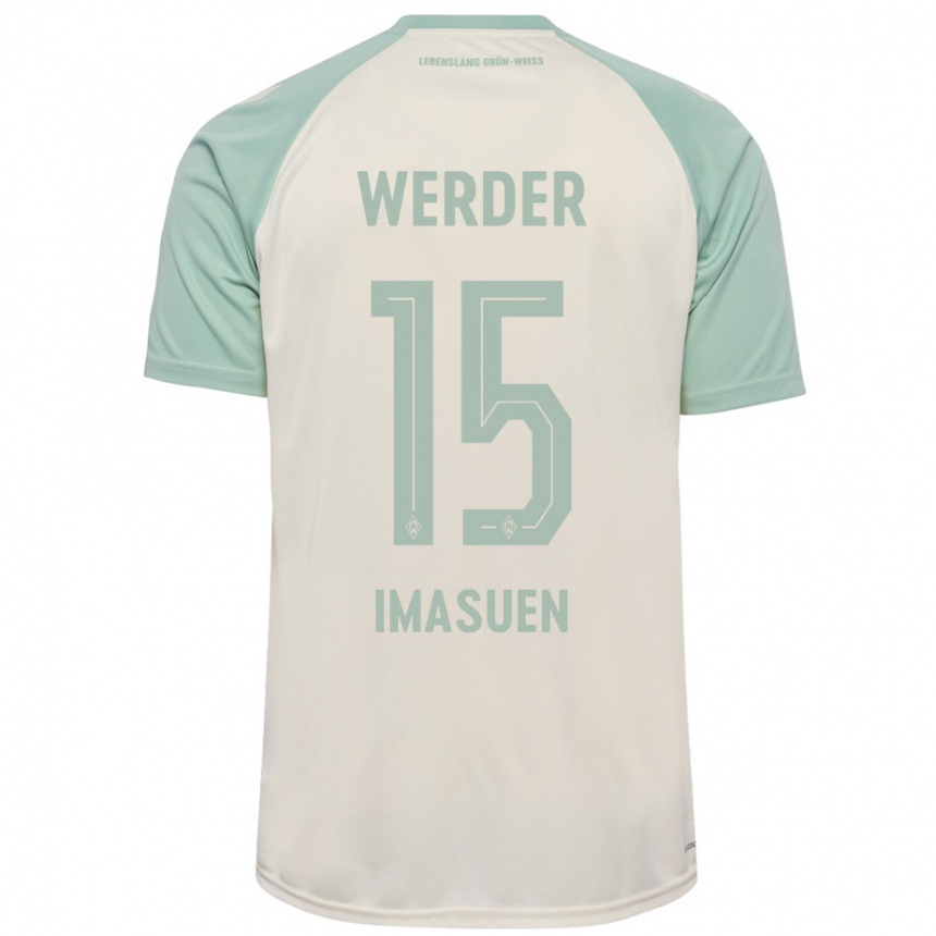 Niño Fútbol Camiseta Joel Imasuen #15 Blanquecino Verde Claro 2ª Equipación 2024/25 México