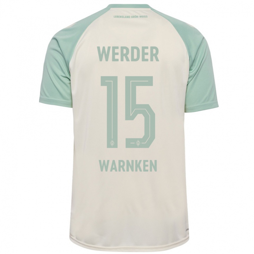 Niño Fútbol Camiseta Jannes Warnken #15 Blanquecino Verde Claro 2ª Equipación 2024/25 México