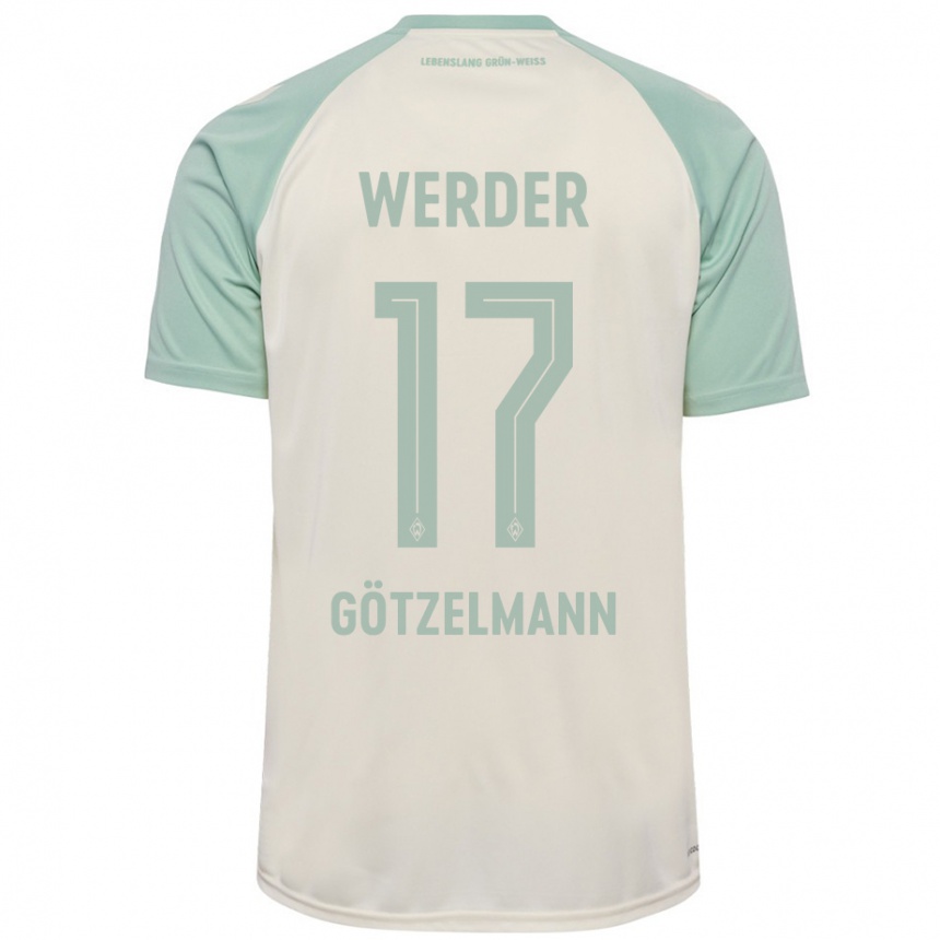 Niño Fútbol Camiseta Patrick Götzelmann #17 Blanquecino Verde Claro 2ª Equipación 2024/25 México