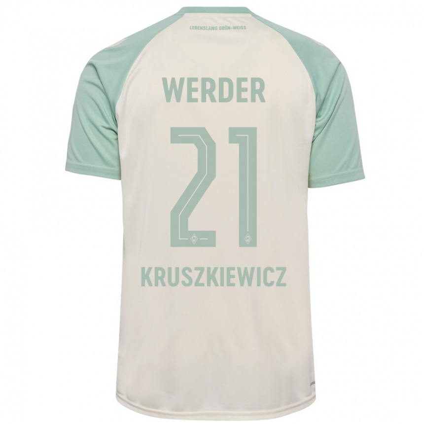 Niño Fútbol Camiseta Jakub Kruszkiewicz #21 Blanquecino Verde Claro 2ª Equipación 2024/25 México