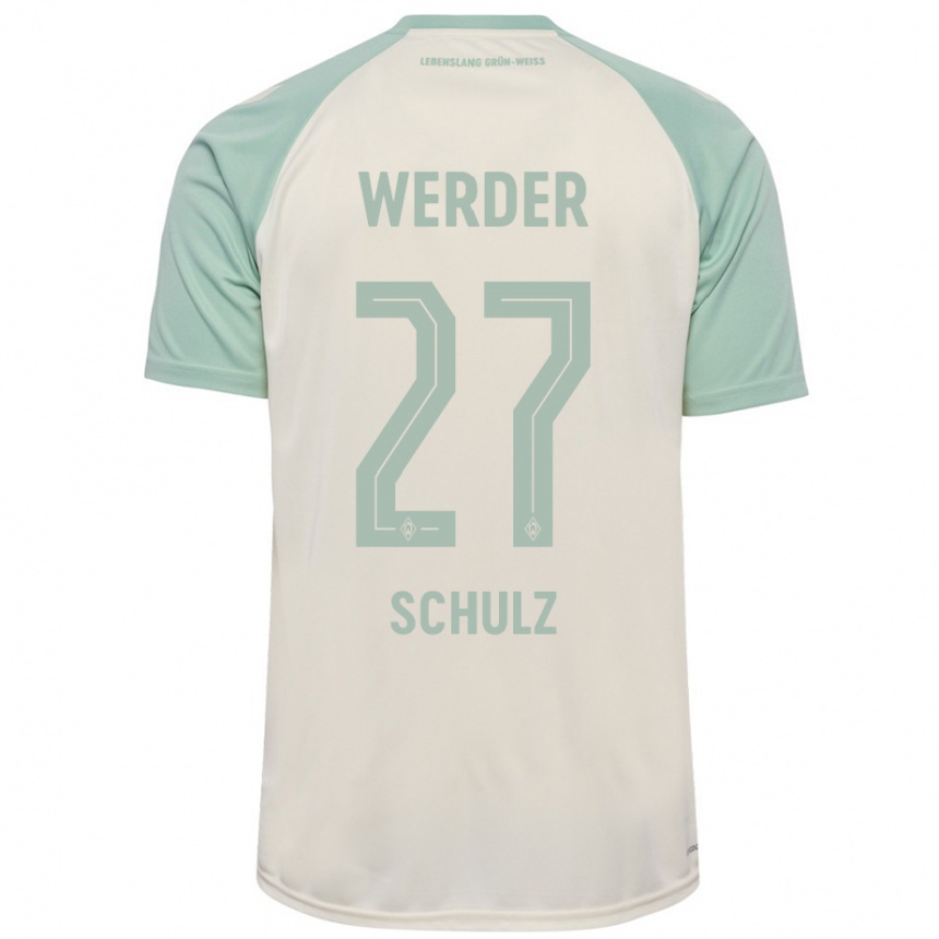 Niño Fútbol Camiseta Ole Schulz #27 Blanquecino Verde Claro 2ª Equipación 2024/25 México