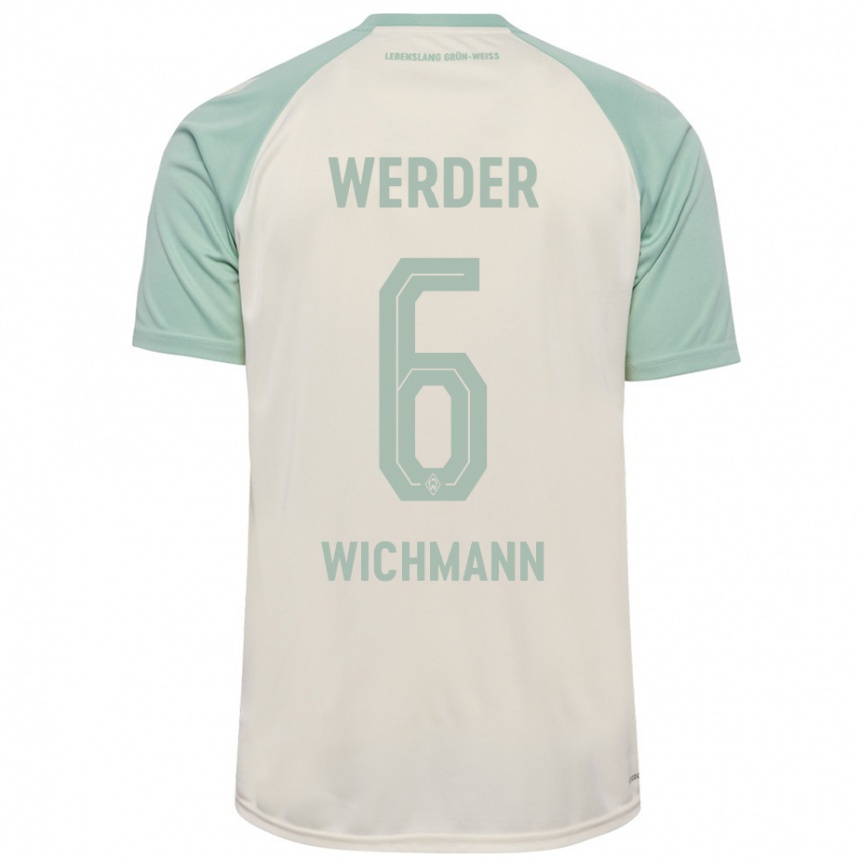 Niño Fútbol Camiseta Reena Wichmann #6 Blanquecino Verde Claro 2ª Equipación 2024/25 México