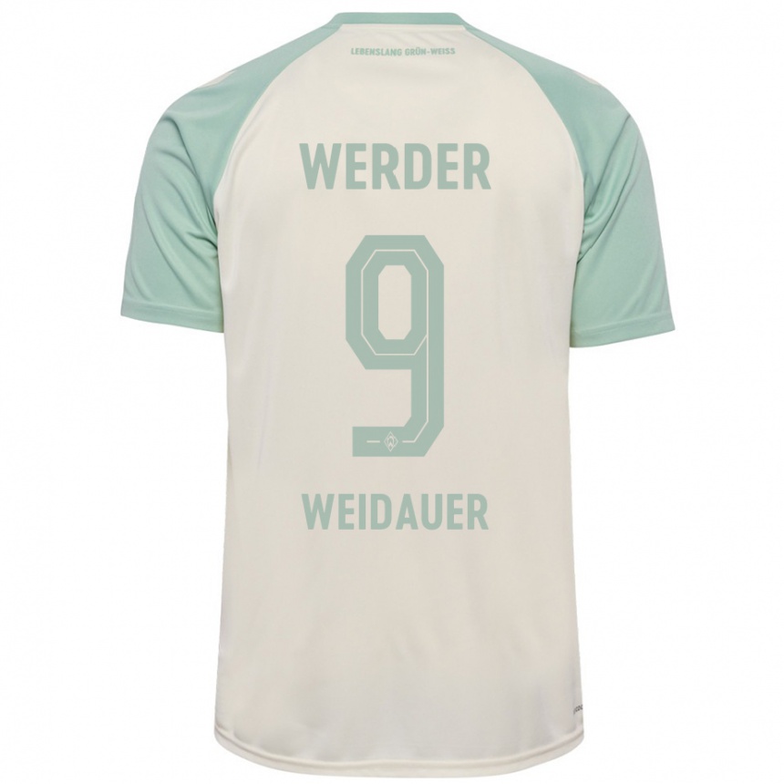 Niño Fútbol Camiseta Sophie Weidauer #9 Blanquecino Verde Claro 2ª Equipación 2024/25 México