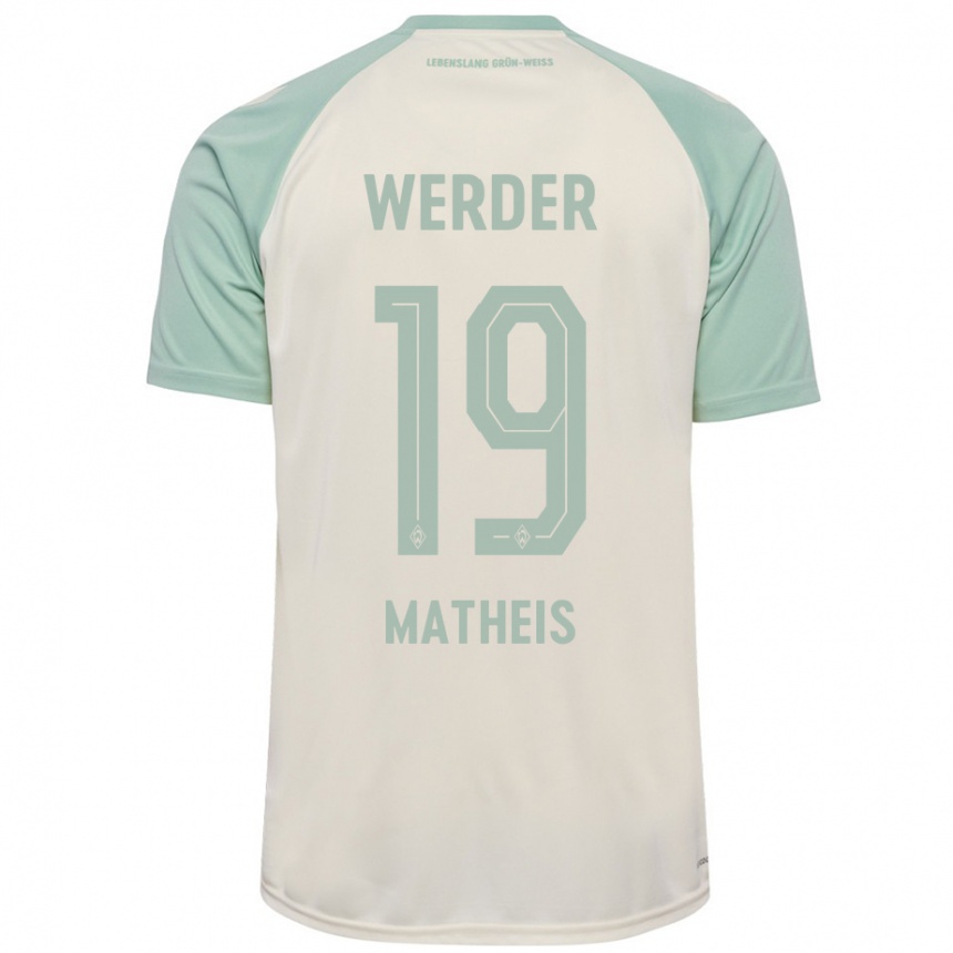 Niño Fútbol Camiseta Saskia Matheis #19 Blanquecino Verde Claro 2ª Equipación 2024/25 México