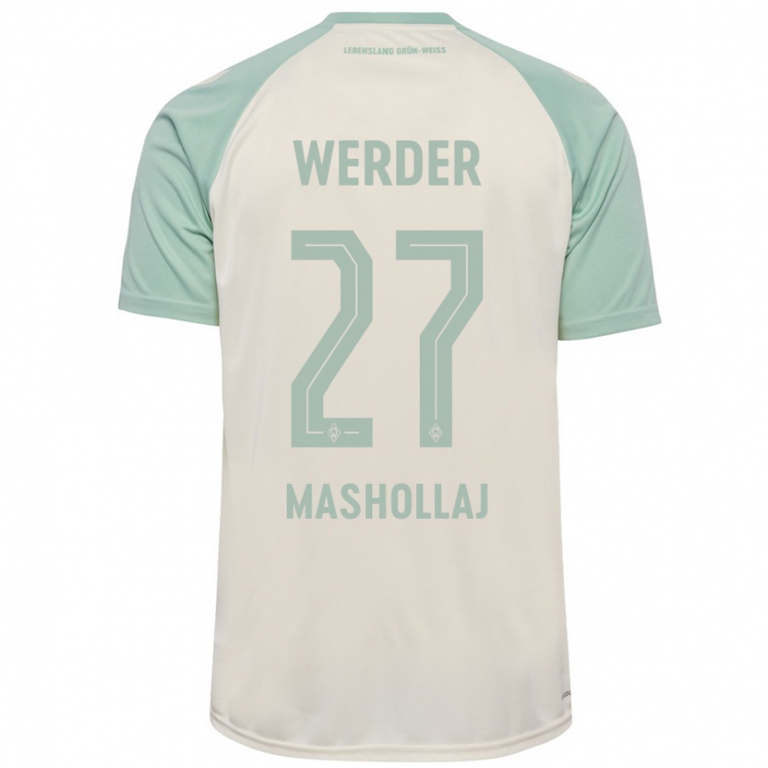 Niño Fútbol Camiseta Benjamin Mashollaj #27 Blanquecino Verde Claro 2ª Equipación 2024/25 México