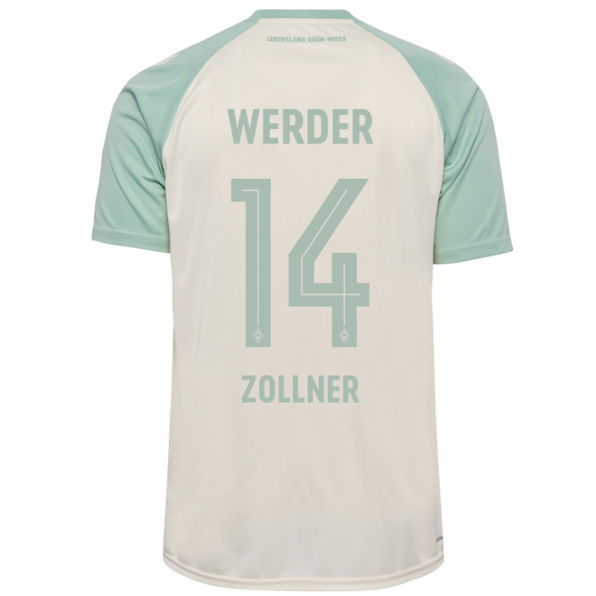 Niño Fútbol Camiseta Adrian Zollner #14 Blanquecino Verde Claro 2ª Equipación 2024/25 México