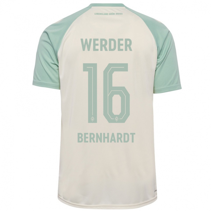 Niño Fútbol Camiseta Emilie Bernhardt #16 Blanquecino Verde Claro 2ª Equipación 2024/25 México