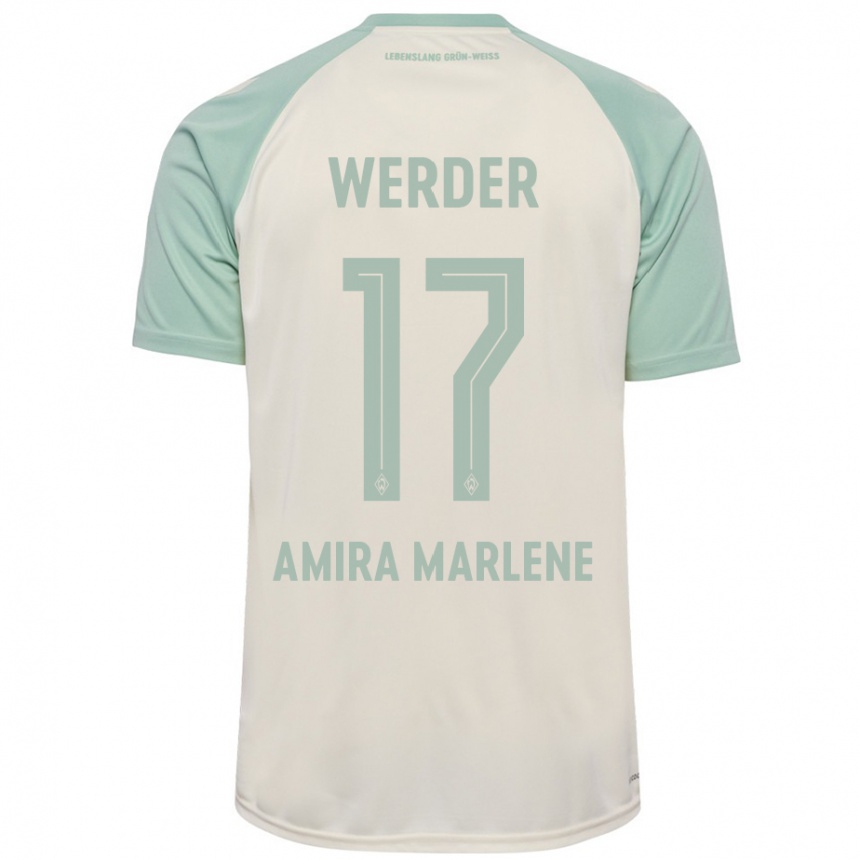 Niño Fútbol Camiseta Amira Marlene Dahl #17 Blanquecino Verde Claro 2ª Equipación 2024/25 México