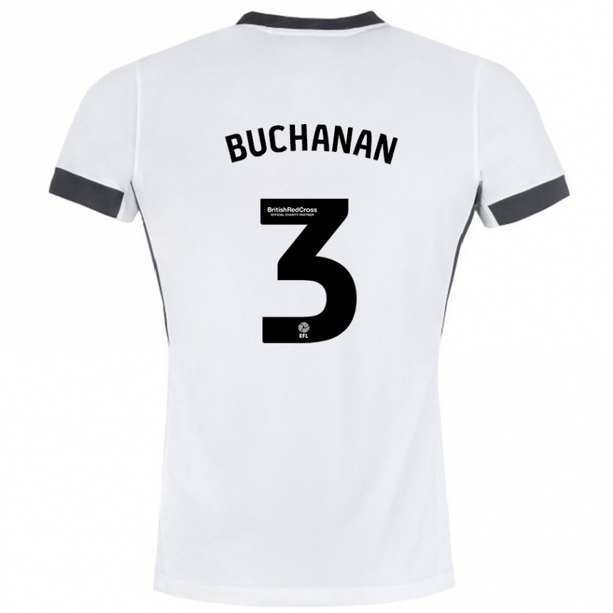 Niño Fútbol Camiseta Lee Buchanan #3 Blanco Negro 2ª Equipación 2024/25 México