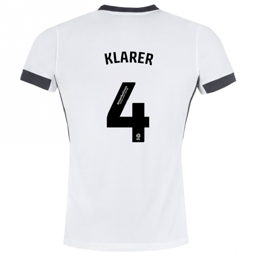 Niño Fútbol Camiseta Christoph Klarer #4 Blanco Negro 2ª Equipación 2024/25 México