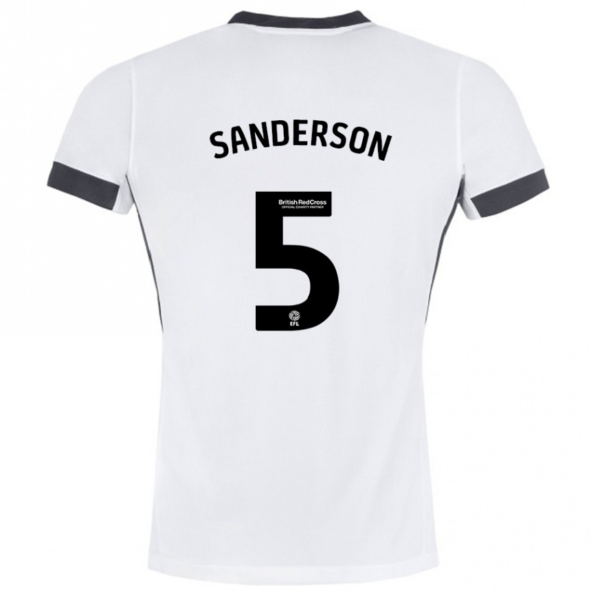 Niño Fútbol Camiseta Dion Sanderson #5 Blanco Negro 2ª Equipación 2024/25 México