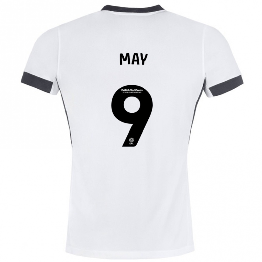 Niño Fútbol Camiseta Alfie May #9 Blanco Negro 2ª Equipación 2024/25 México