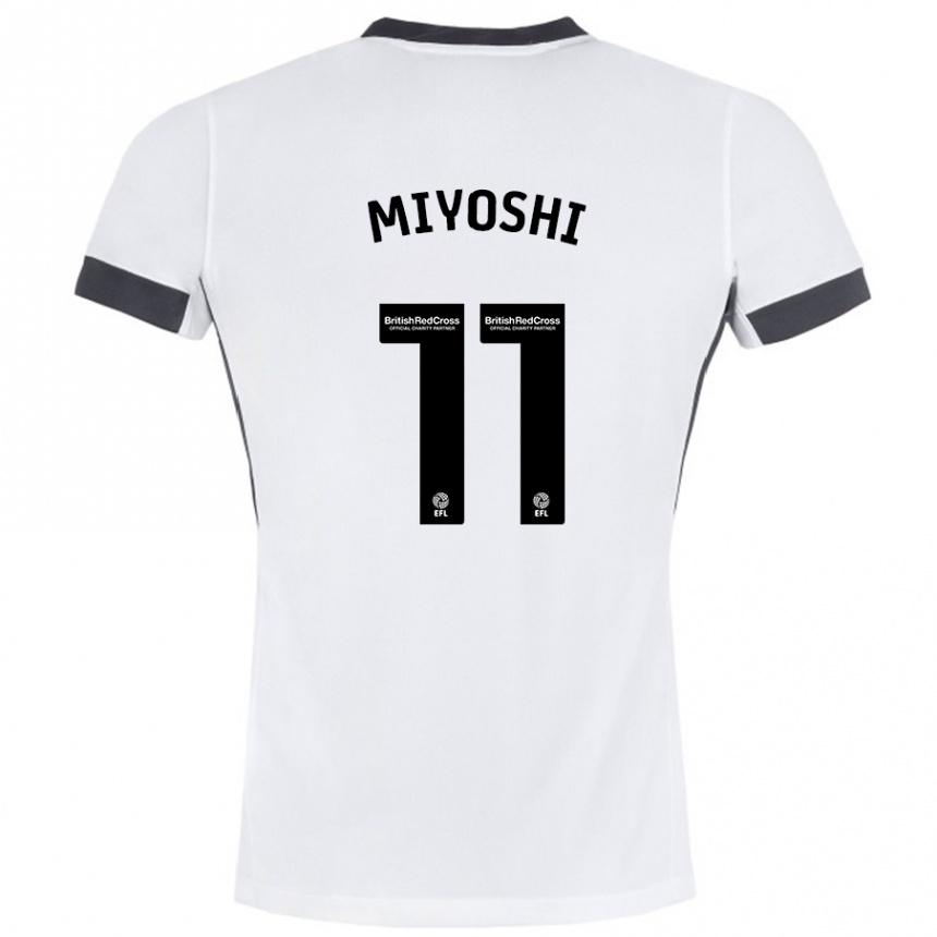 Niño Fútbol Camiseta Koji Miyoshi #11 Blanco Negro 2ª Equipación 2024/25 México